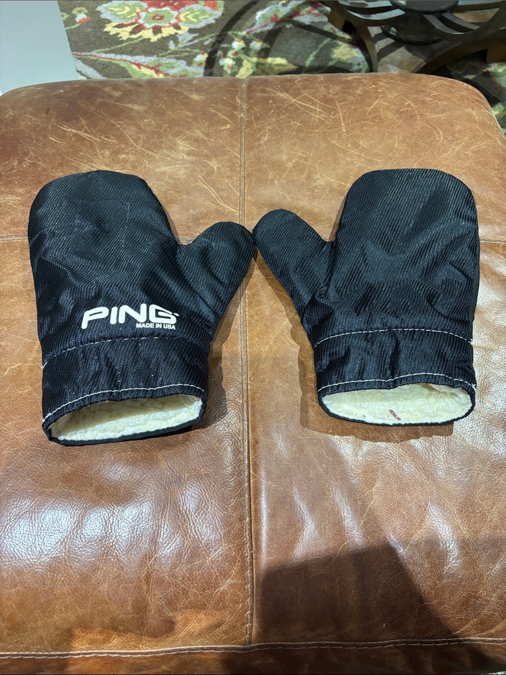 Ping Black Winter  Lined  Golf Cart Mittens Men